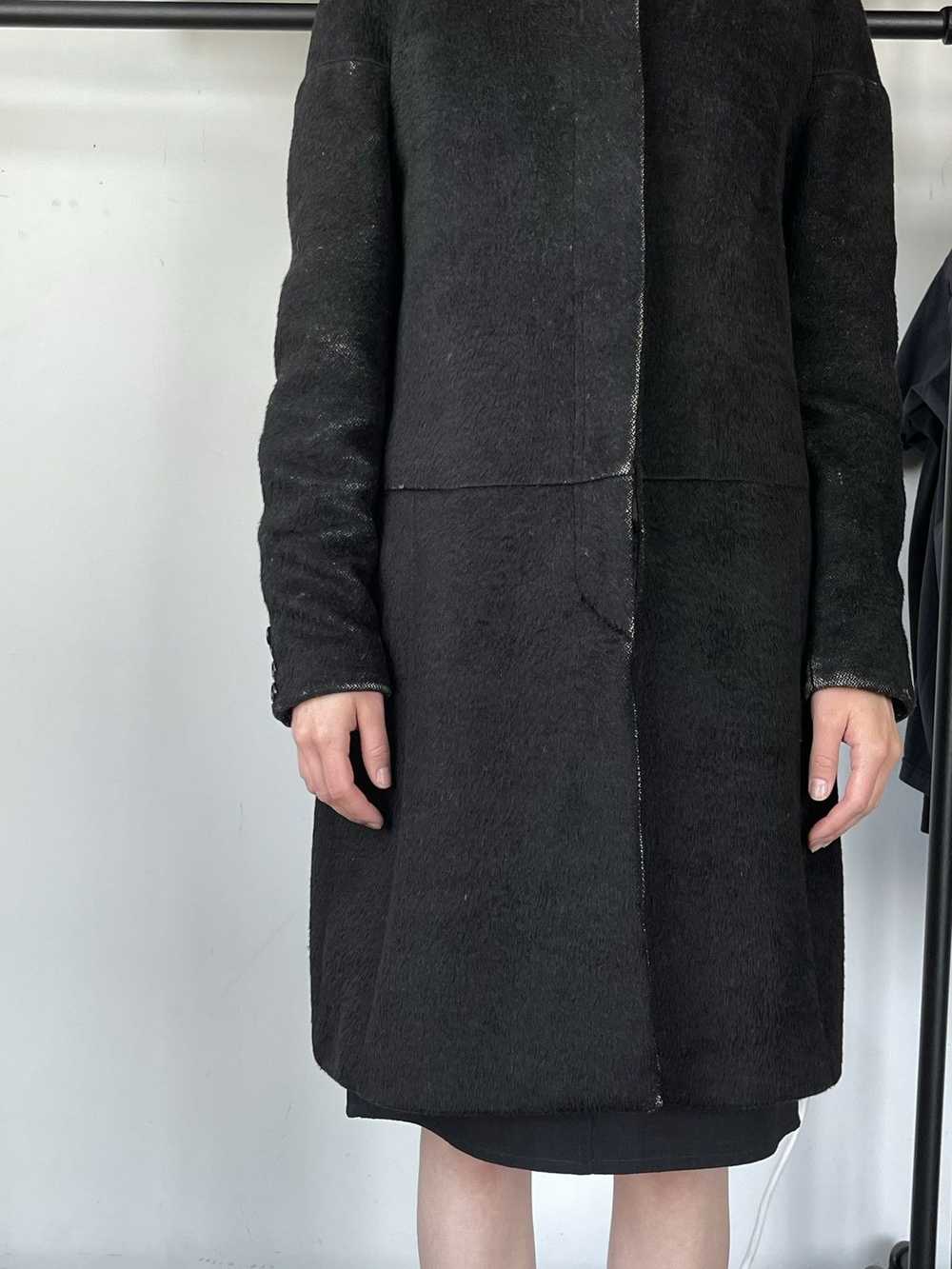 Helmut Lang AW2000 Mohair Collarless Coat - image 2