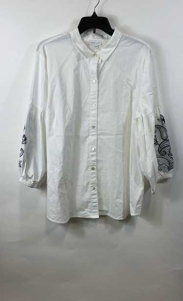 NWT J. Jill Womens White Paisley Embroidered Long… - image 1