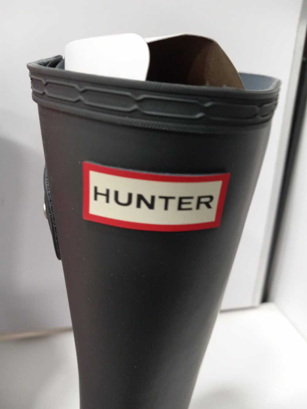 Men's Black Hunter Rain Boots In Box Size 13 - image 4