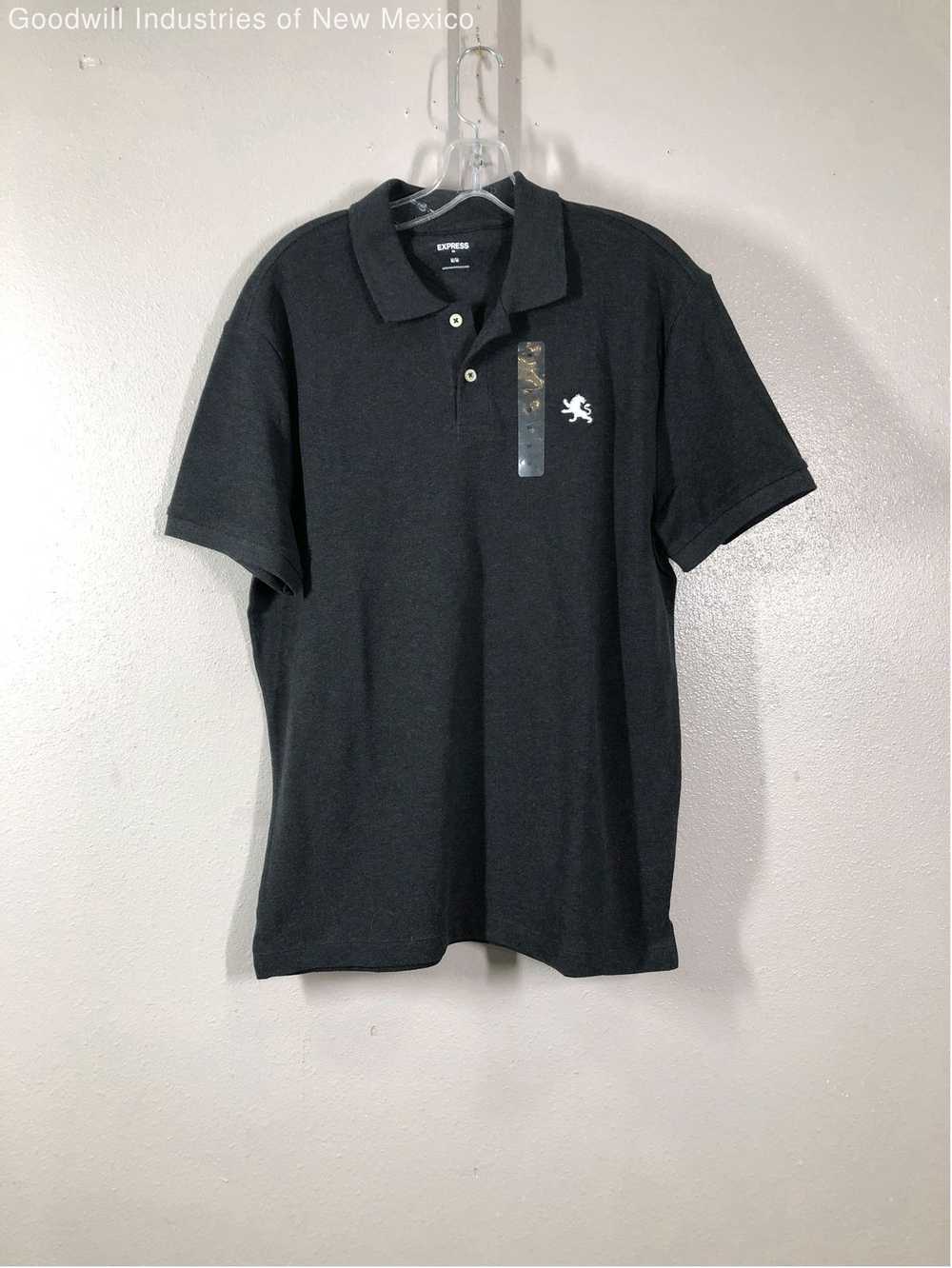 NWT Express Mens Black Collared Short Sleeves Pul… - image 1