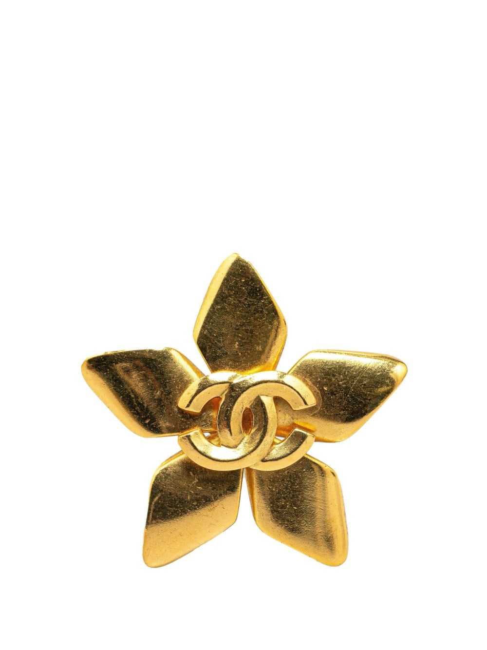 CHANEL Pre-Owned 1996 CC Star costume brooch - Go… - image 1