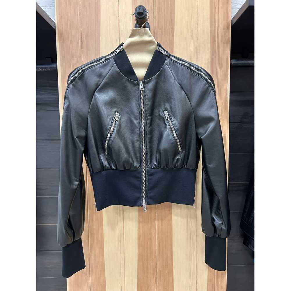 Non Signé / Unsigned Leather biker jacket - image 2