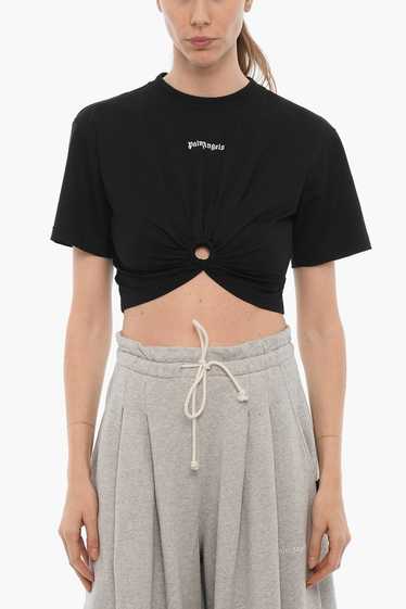 Palm Angels og1mm0724 Crop Cut out T-Shirt in Blac