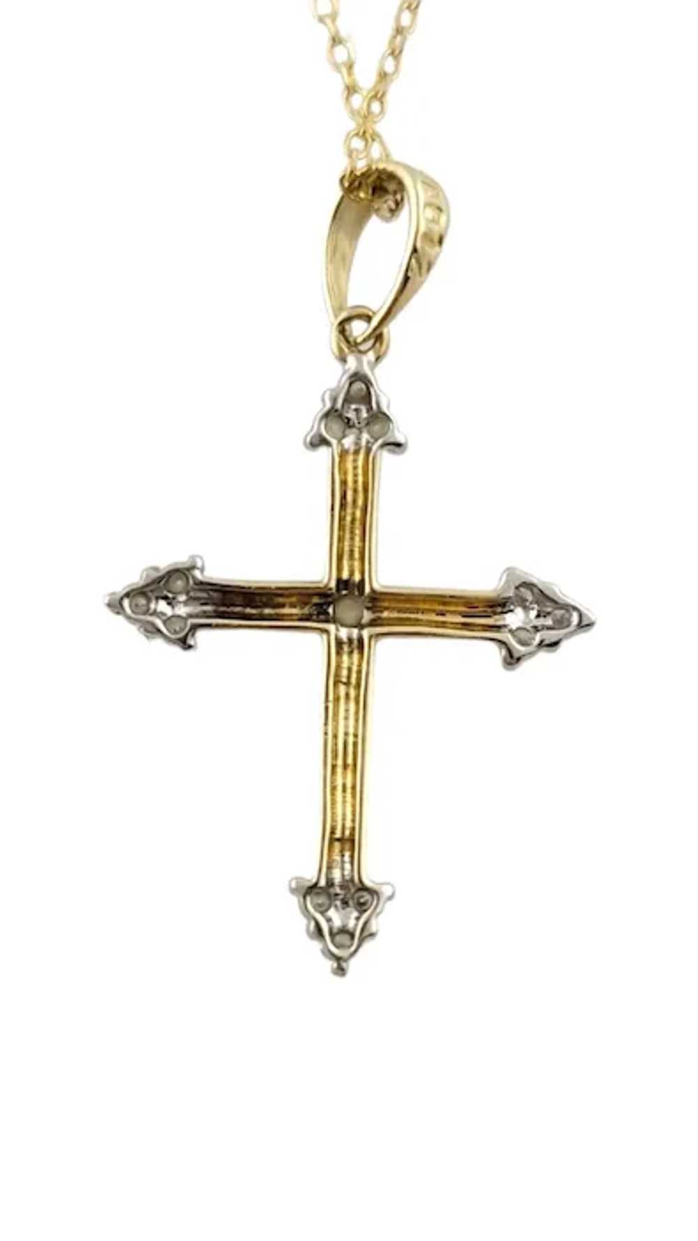 14K Yellow Gold Diamond Cross Necklace 19.5" #181… - image 5