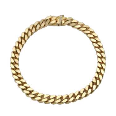 Vintage Solid 14K Gold Curb Link Bracelet, 34.2 G… - image 1