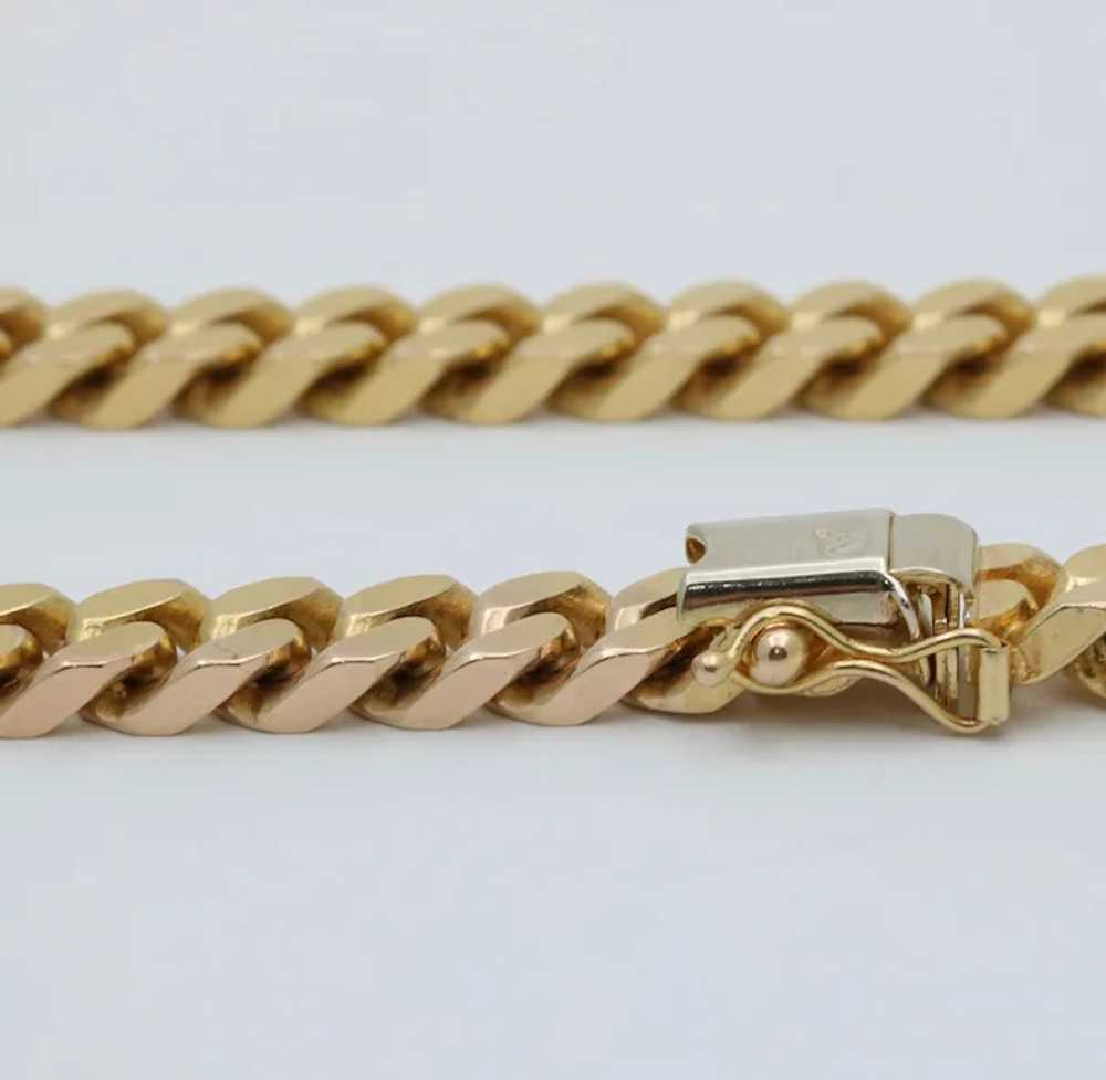 Vintage Solid 14K Gold Curb Link Bracelet, 34.2 G… - image 5