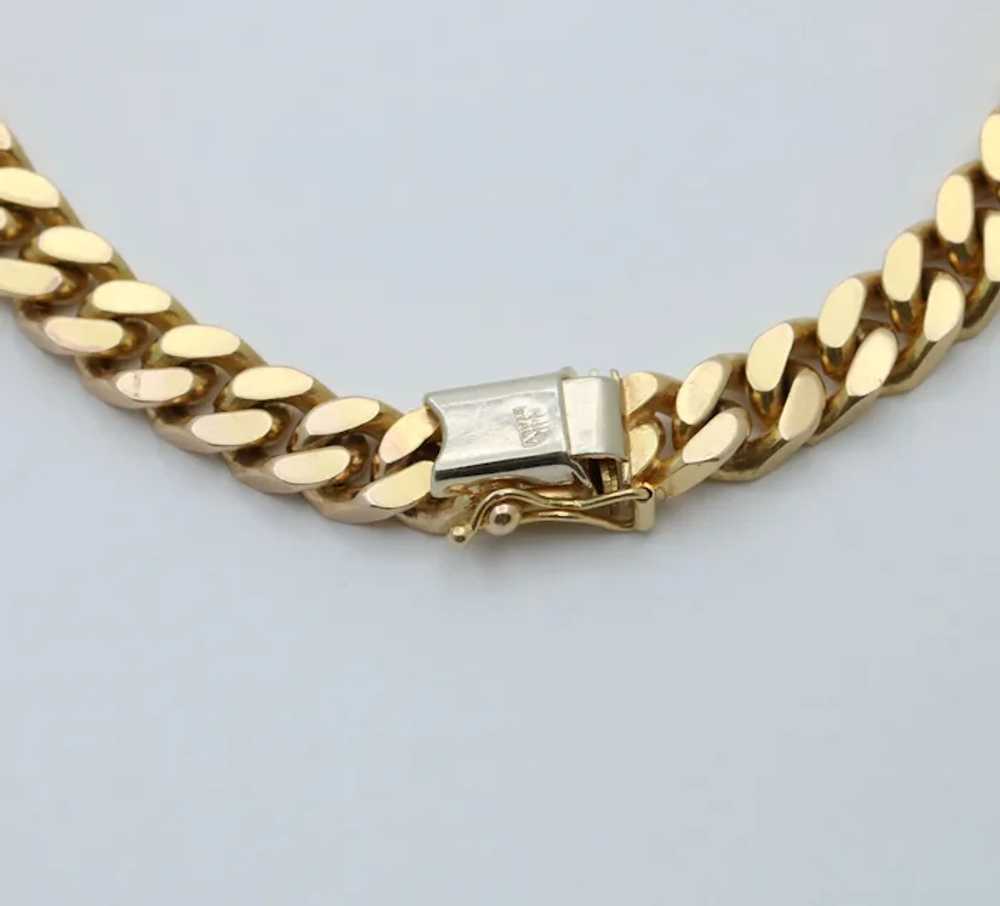 Vintage Solid 14K Gold Curb Link Bracelet, 34.2 G… - image 6