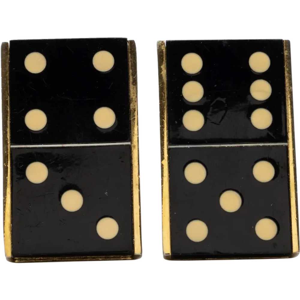 Cufflinks or Cuff Links  - Chunky Black Dominoes … - image 1