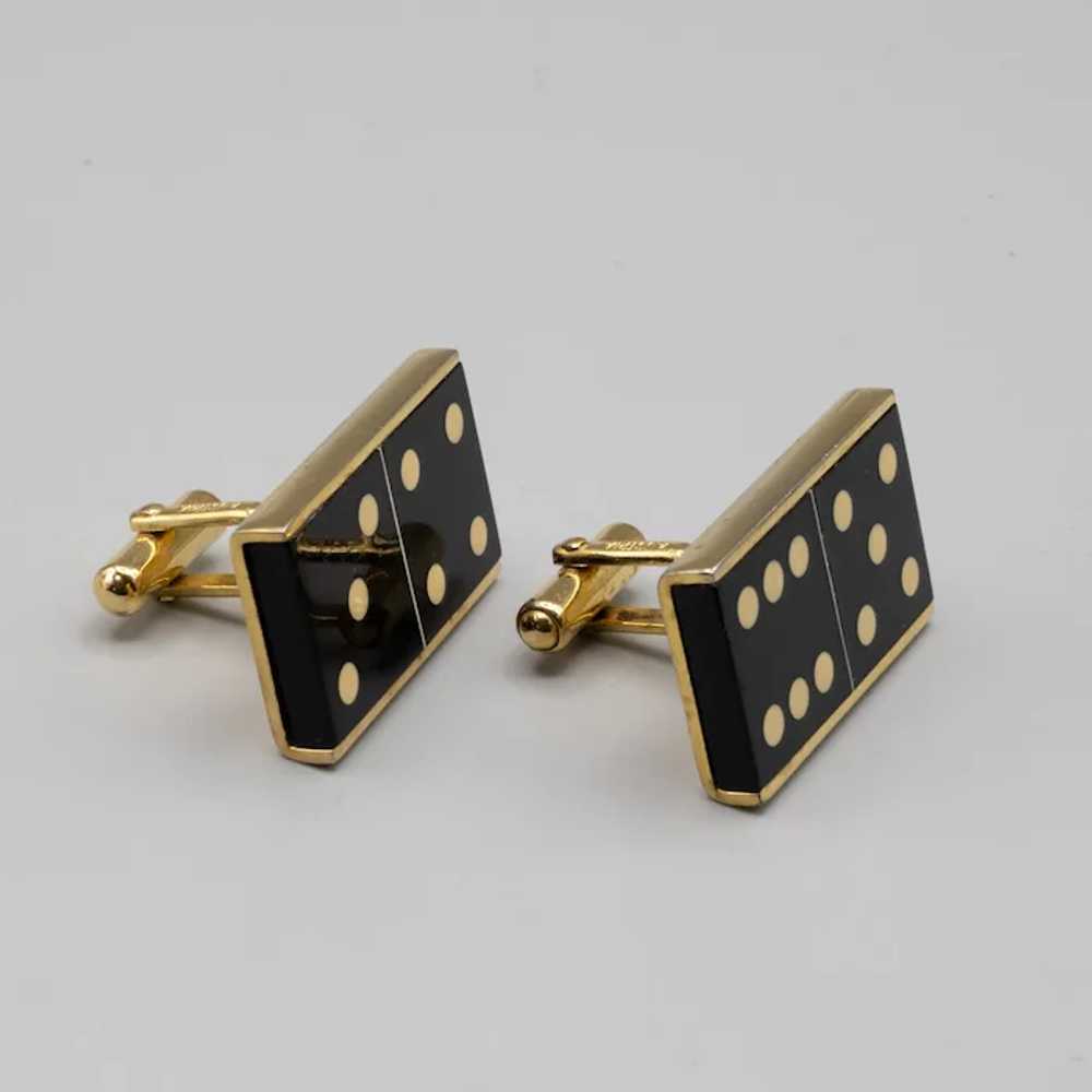 Cufflinks or Cuff Links  - Chunky Black Dominoes … - image 2