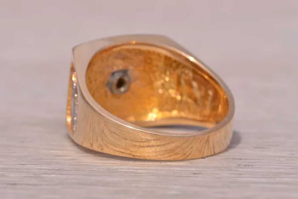 Two Tone Masonic Ring in White and Yellow Gold - image 3