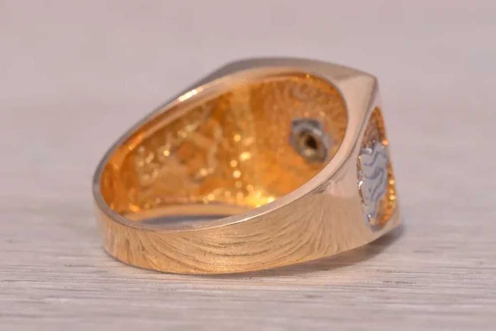 Two Tone Masonic Ring in White and Yellow Gold - image 4