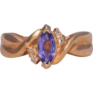 Tanzanite and Natural Diamond Ring