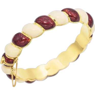 Tiffany & Co Vintage 18K Yellow Gold Red and Whit… - image 1