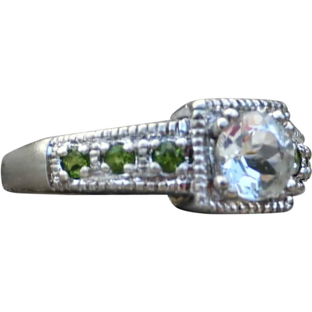 Impressive Silver Topaz and Peridot Sterling Silv… - image 1