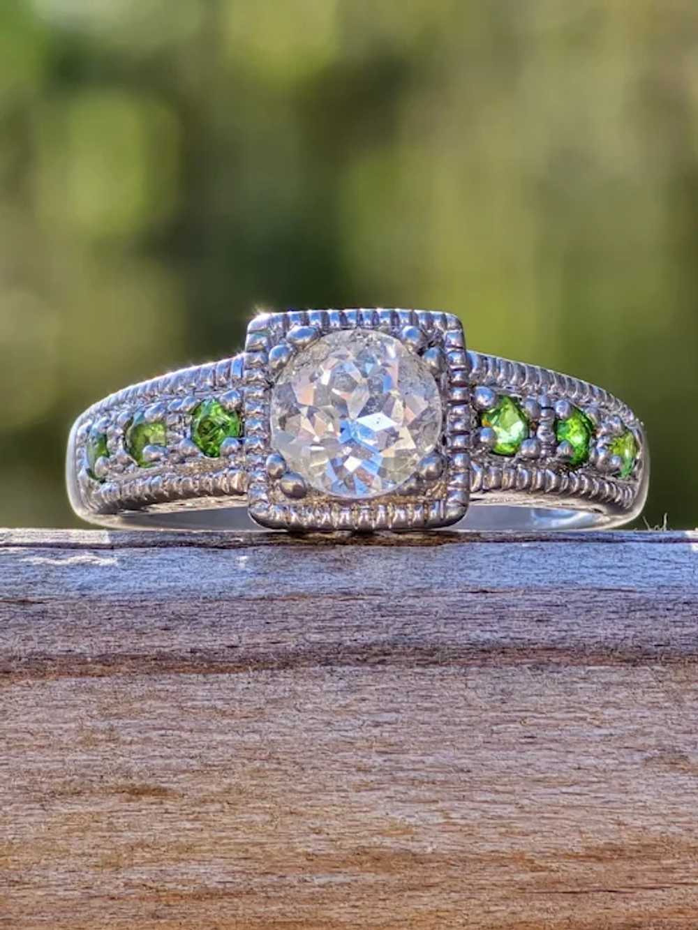 Impressive Silver Topaz and Peridot Sterling Silv… - image 2