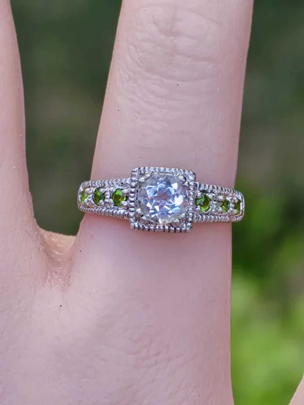 Impressive Silver Topaz and Peridot Sterling Silv… - image 3