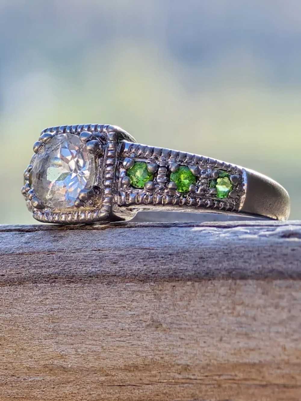 Impressive Silver Topaz and Peridot Sterling Silv… - image 6