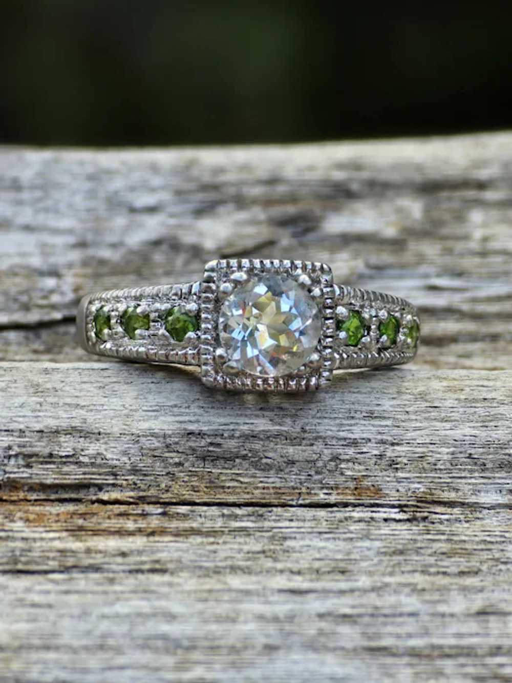 Impressive Silver Topaz and Peridot Sterling Silv… - image 9