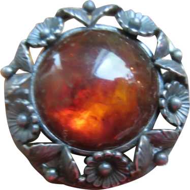 Vintage Modernist N E From Danish Sterling Amber B