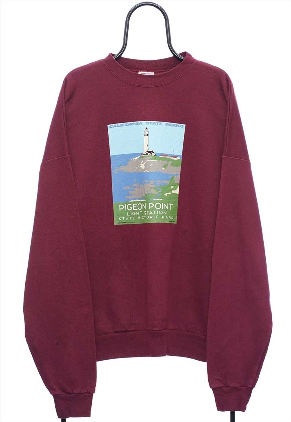 Vintage Pigeon Point Graphic Maroon Sweatshirt Me… - image 1