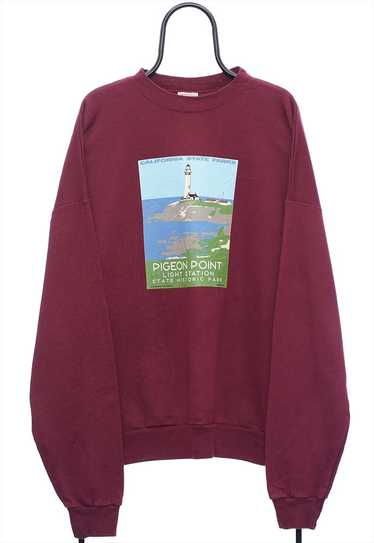 Vintage Pigeon Point Graphic Maroon Sweatshirt Me… - image 1