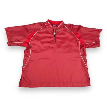 Mizuno Mizuno Baseball Shirt Red Windbreaker Pull… - image 1