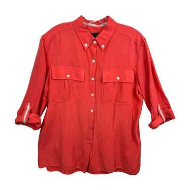 Lafayette 148 Linen Blend Cuffed Sleeve Shirt