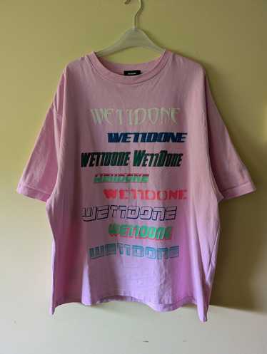 WE11DONE We11Done Pink Oversized Multiple Logo T S