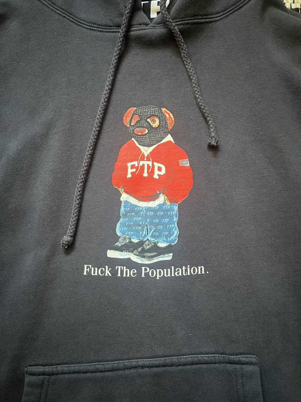 Fuck The Population FTP polo bear hoodie - image 1