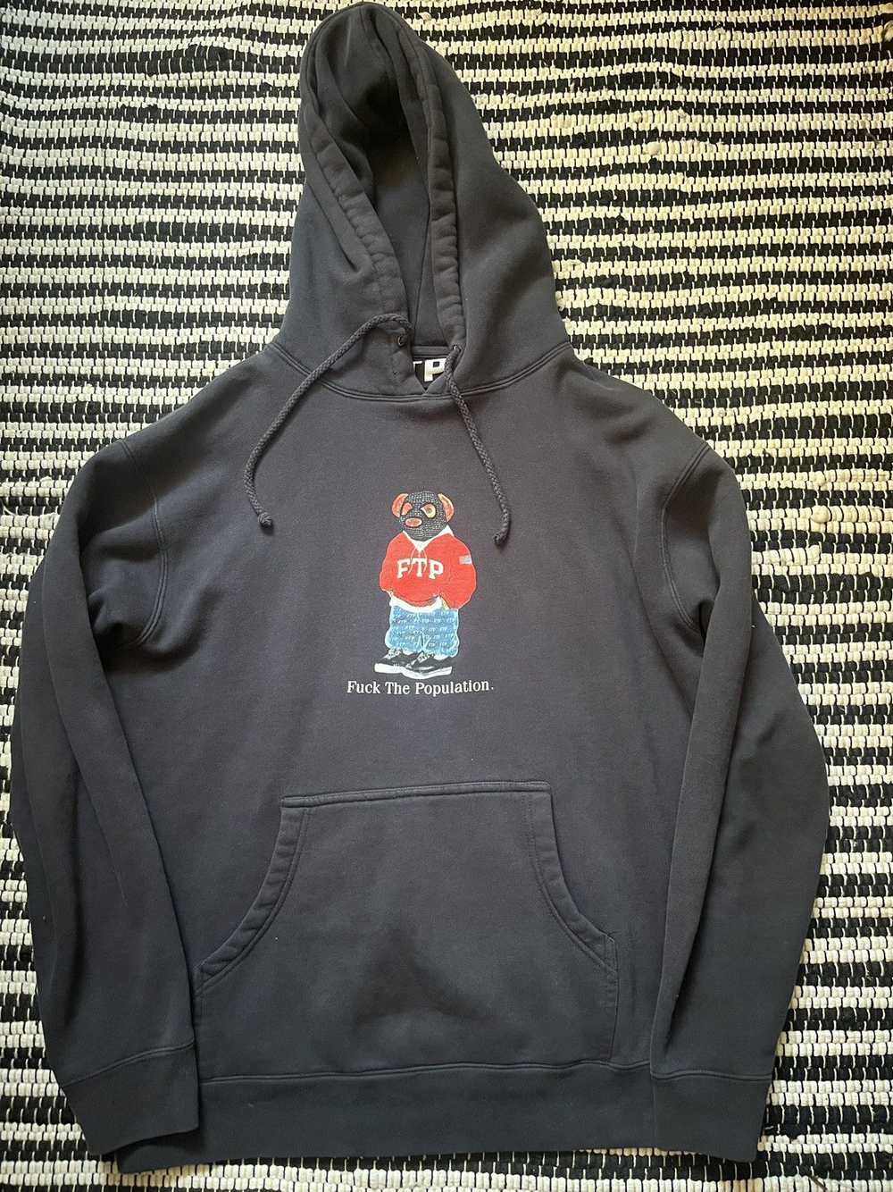 Fuck The Population FTP polo bear hoodie - image 2