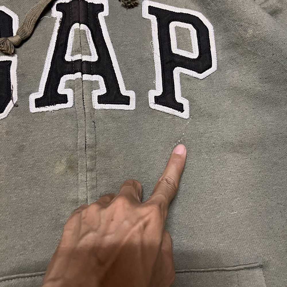 Gap × Streetwear GAP Hoodie Big Logo Distressed K… - image 7