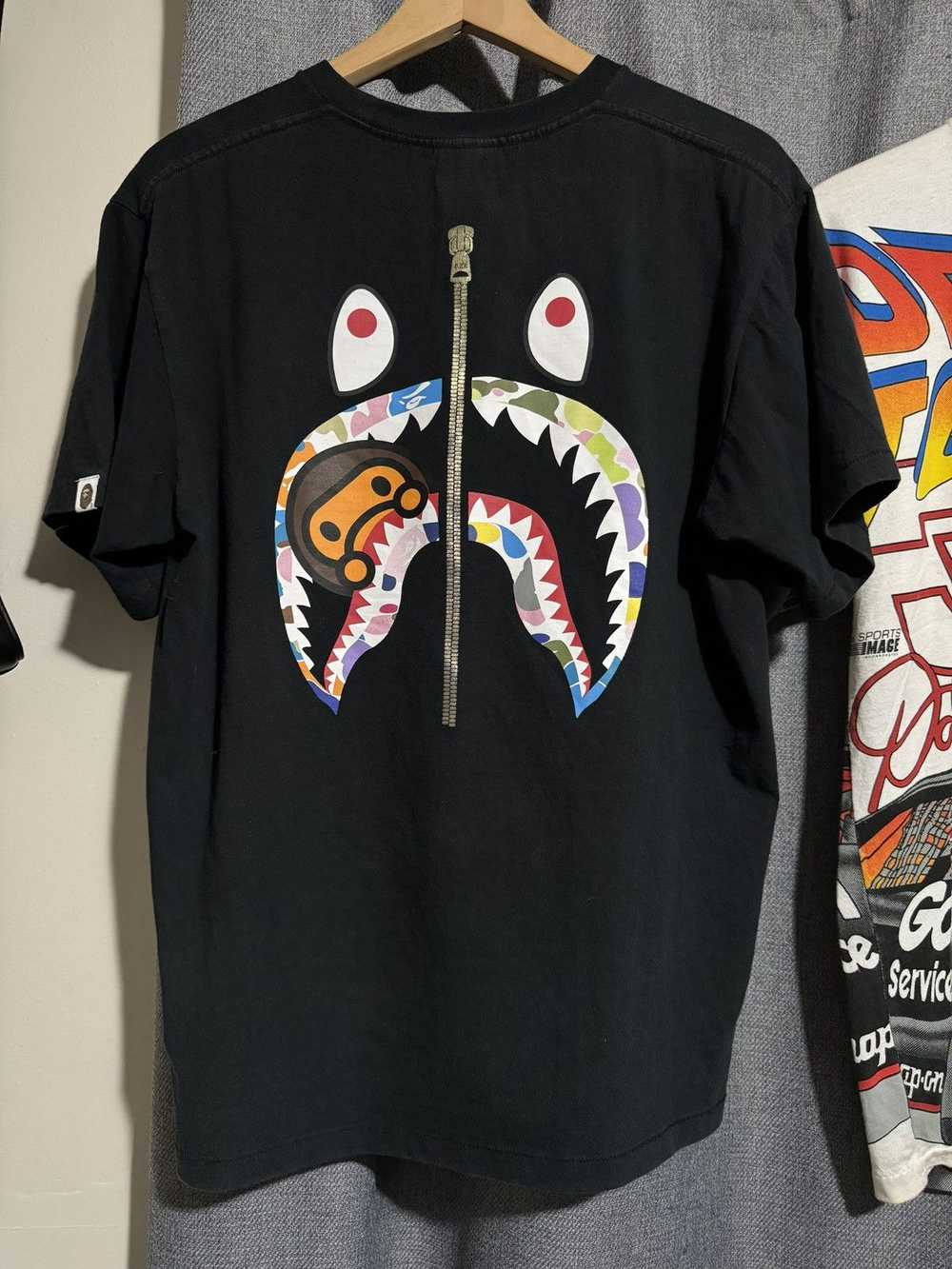 Bape Multi Camo Milo Shark Tee - image 1