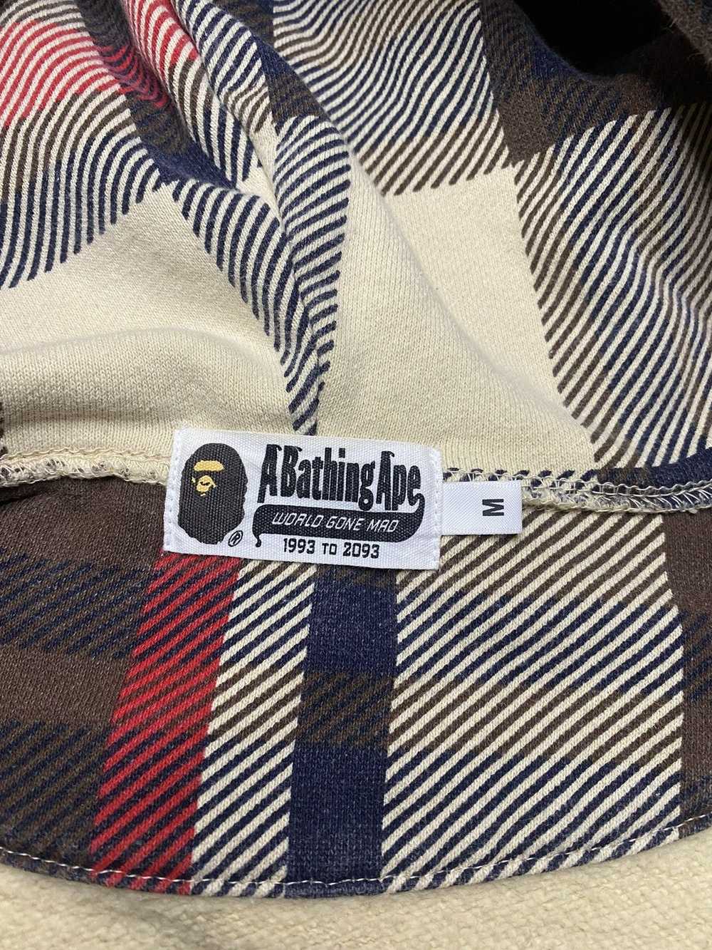 Bape Bape Check 2nd Ape Wide Full Zip Hoodie - image 4