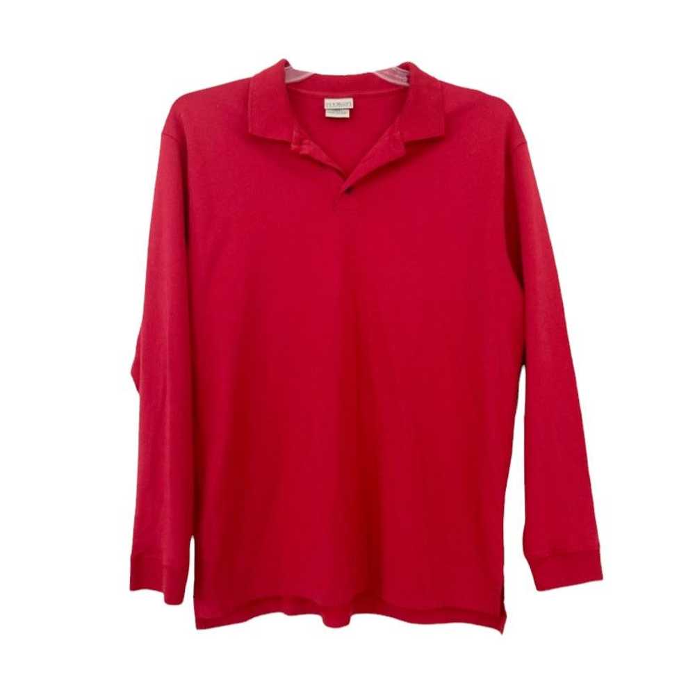 Old Navy LL Bean Red 100% Pima Cotton Long Sleeve… - image 1