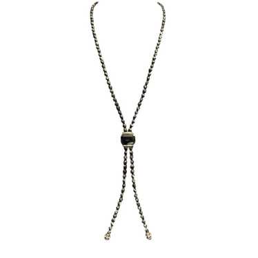 Brand Vintage Black Hematite Onyx And CZ Lariat N… - image 1