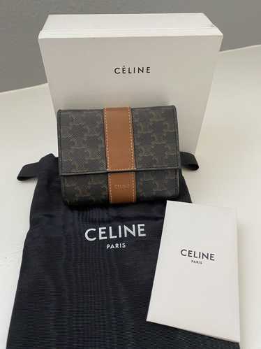 Celine Authentic Celine Triomphe Trifold Wallet