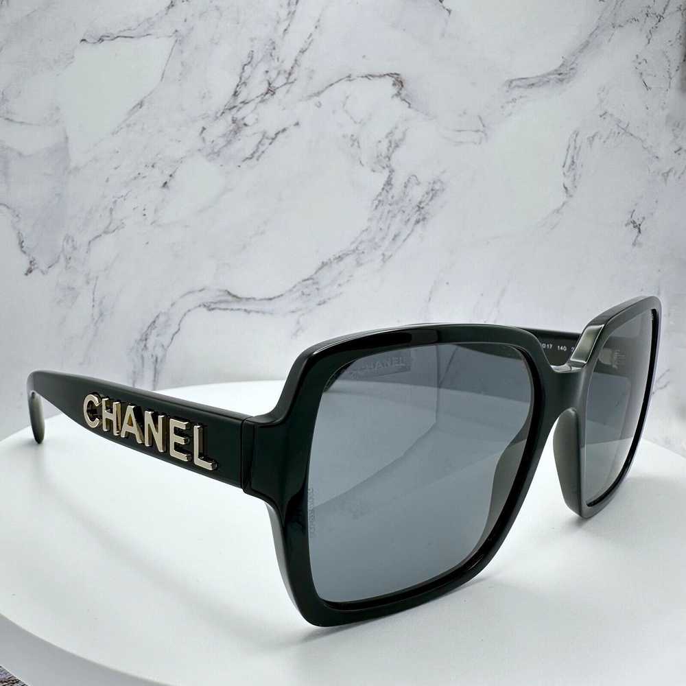 Chanel CHANEL Sunglasses Black 3D Gold Metal Logo… - image 12