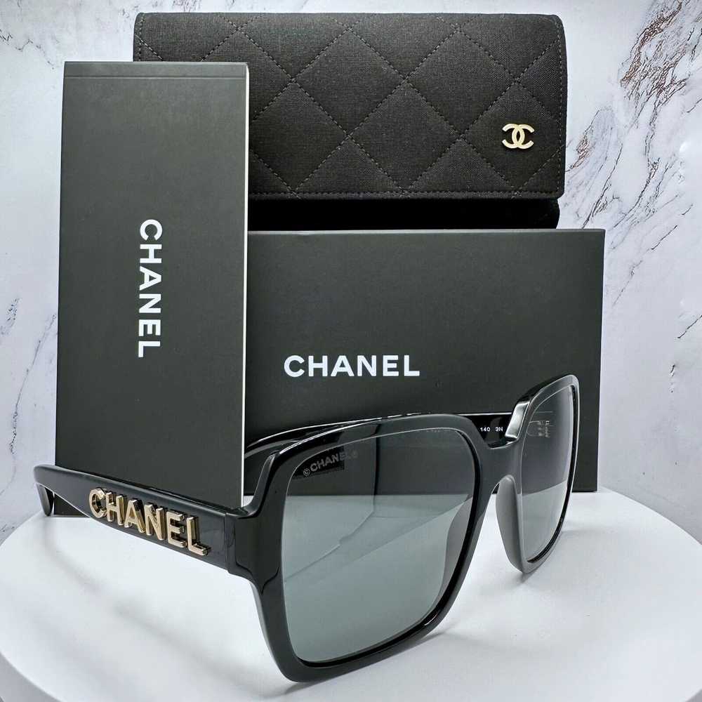 Chanel CHANEL Sunglasses Black 3D Gold Metal Logo… - image 3