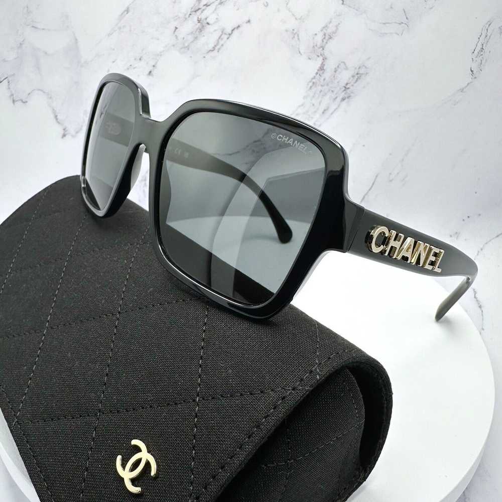 Chanel CHANEL Sunglasses Black 3D Gold Metal Logo… - image 6