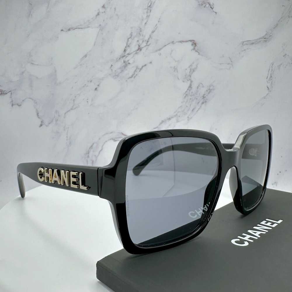 Chanel CHANEL Sunglasses Black 3D Gold Metal Logo… - image 7