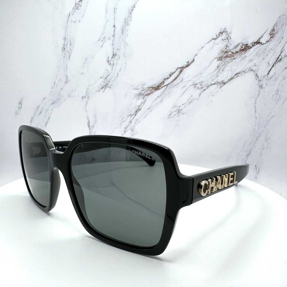 Chanel CHANEL Sunglasses Black 3D Gold Metal Logo… - image 9