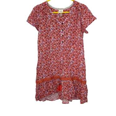 Vintage Know Rose Womens Pink Floral V-Neck Short… - image 1