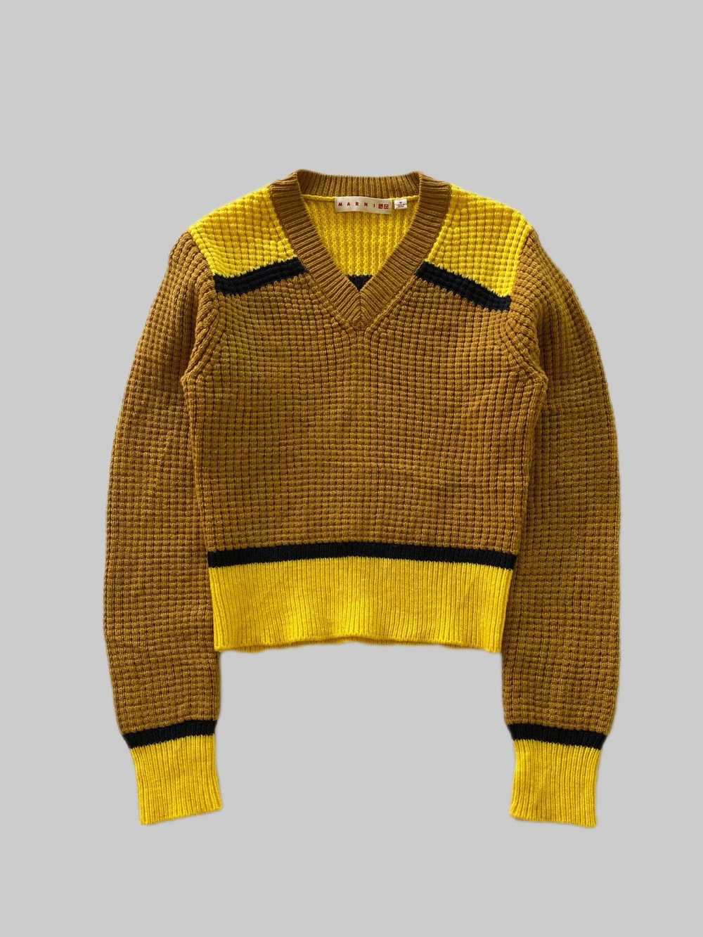 Marni FW22 Knitted Marni x Uniqlo Vneck Cropped S… - image 1