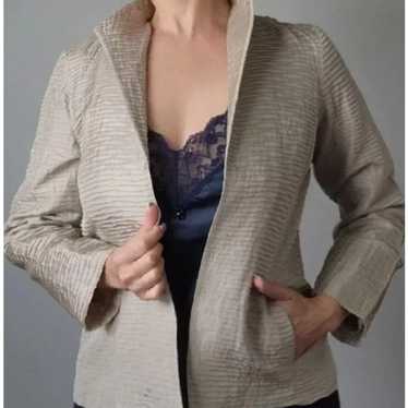 Eileen Fisher Crinkle Textured Lined Open Jacket … - image 1