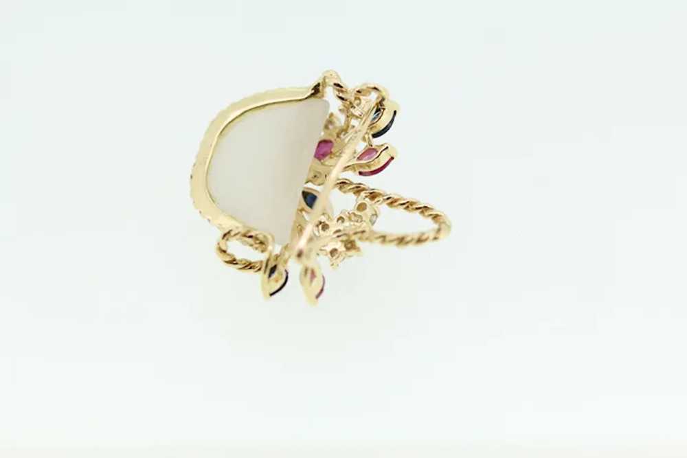 14k Yellow Gold Floral Diamond Basket Brooch - image 2