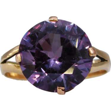 Vintage Retro Synthetic Alexandrite Corundum 10K … - image 1