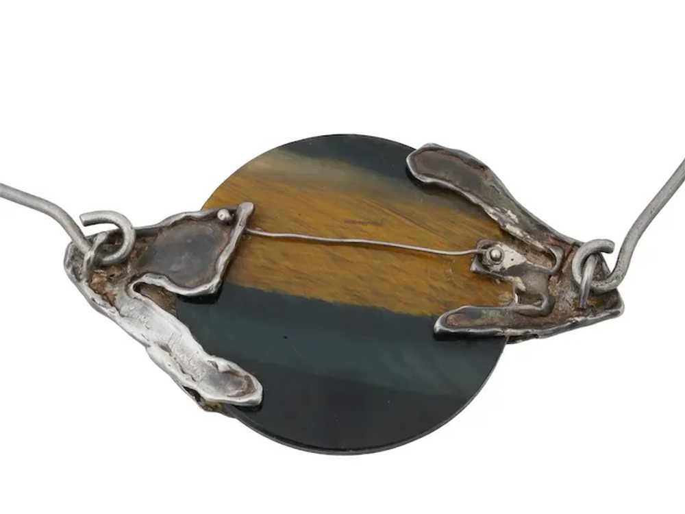 Vintage 1990S Unusual Silver Modernist Necklace - image 5