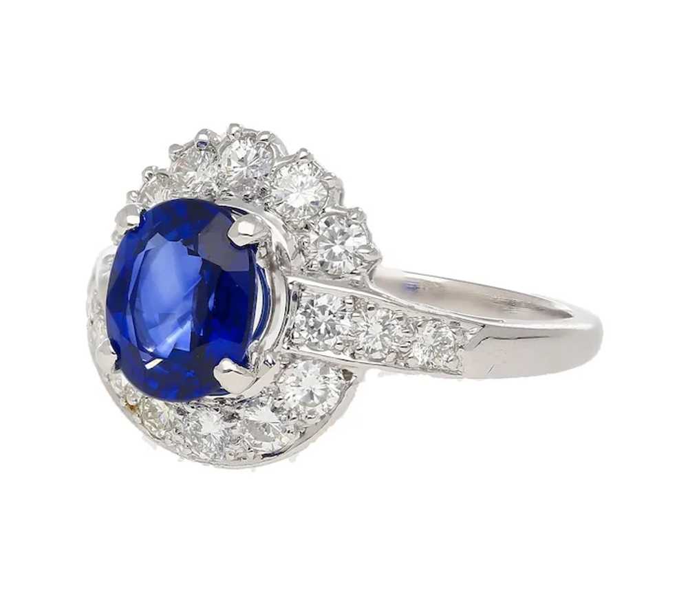 GIA Certified 2.18 Carat Oval Blue Sapphire & Dia… - image 3