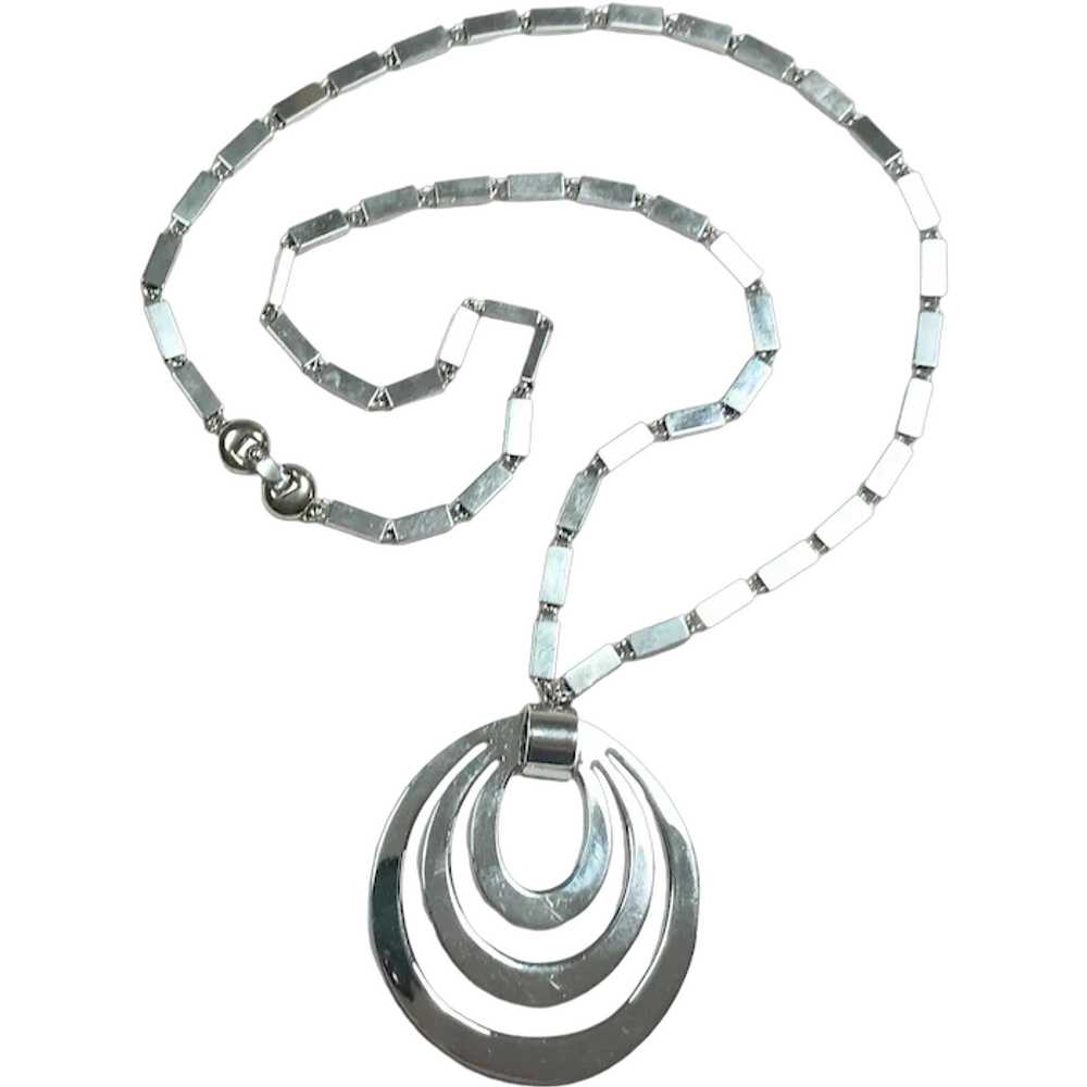 Monet 1966 Tournee pendant necklace silver tone - image 1