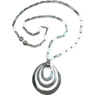 Monet 1966 Tournee pendant necklace silver tone - image 1